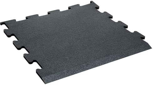 Sport-Thieme Sportboden Puzzle | Gummi | Puzzleform | Robust, leicht zu verlegen | Schwarz | 106x106 cm | Fitnessstudio, Verein, Training, Functional Training, Kampfsport