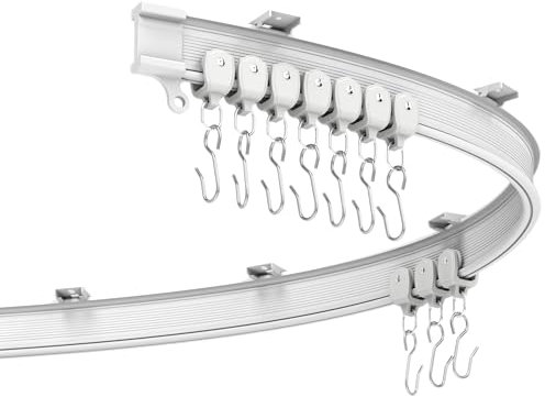 Curtain Rail Ceiling Curtain Track Bendable Flexible Curtain Rails and Fittings for Room Divider,Bay Window,Oval Shower,Bathroom Window,RV Rail, Shower Corner, Hospital Privacy System (3M/10FT)