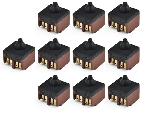 10 interruptores universales negros, interruptor de botón de repuesto para amoladora angular 100 accesorio de pulidora, interruptor de amoladora angular, accesorios de herramientas eléctricas de mano
