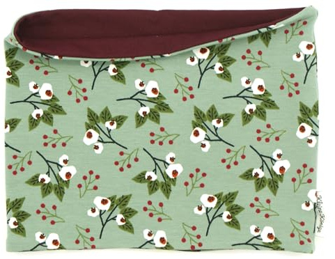 Kleine Könige Loop Schal Kinder Mädchen bis 10 Jahre · Modell Mistelzweig Mistletoe mint, weinrot · Ökotex 100 zertifiziert · Made in Germany