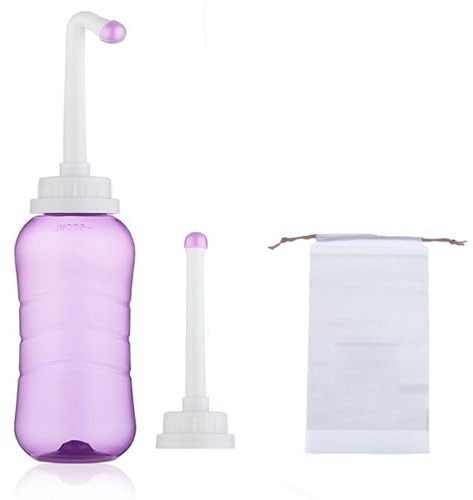 Brigtviee Po Dusche Intimdusche Wochenbett, Portable Bidet für Analdusche und Vaginaldusche, Anti-Rücklauf Peri Bottle, Tragbares Bidet für Betreuung Nach der Geburt & Dammspülungen, 500ml,Lila