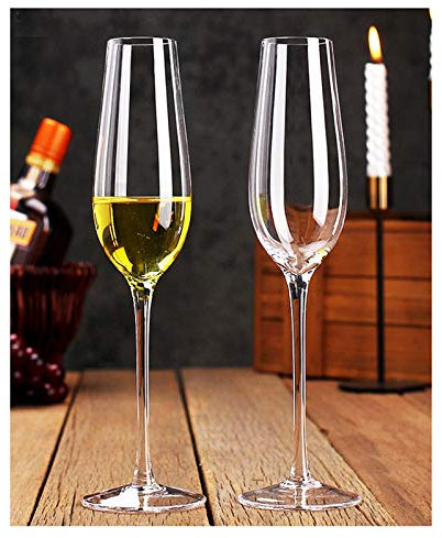 RUNZE765Z Champagnerkelche Champagnergläser aus Kristallglas, mundgeblasene Champagnerflöten aus Glas – handgefertigt von Kunsthandwerkern, 230 ml, Vier Packungen. Schaumweingläser
