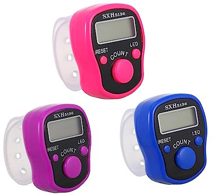 Yardwe 3St Zähler Fingerzählen für digitales Zählwerk Finger Counter LED Counter Practical Counter Digital Counter Manual Counter Replacement Counter Electronic Counter Plastik