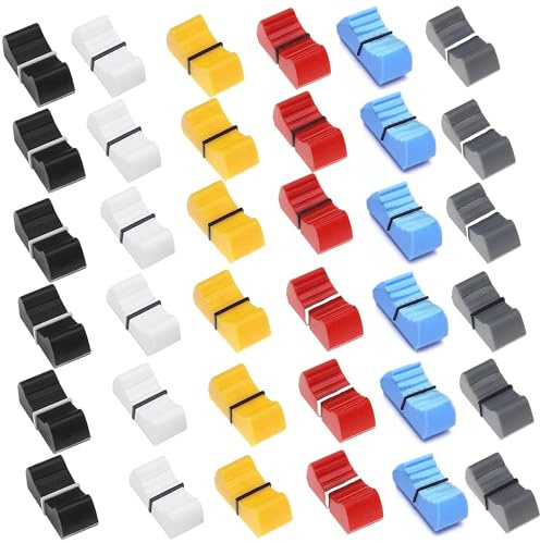 ZAHD 36 Stück fader kappen mixer fader fader knob fader knopf Fader (36) | Knöpfe Faderknopf Aufnahme Bunte Fader Caps Konsole Mischer Schieberegler für DJ Mixer Lautstärkeregelung Gitarrenkonsole