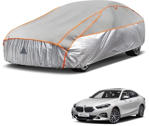kayme Hagelschutzplane Auto Autoabdeckung Wasserdicht Atmungsaktiv，Hagelschutz Vollgarage Passend für BMW 2 Series Coupe（2019-2024, Hagelschutzgarage Abdeckplane für Hagel Sonne Regen Schutz, Grau