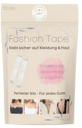 Lot de 100 rubans adhésifs double face pour vêtements, transparents, pour tous les types de tissus et peaux sensibles, auto-adhésifs, tenue forte
