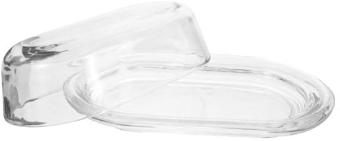 Ciieeo Glass Butter Plate Crisper Box Insulated Butter Dish Food Container Lid Cheese Storage Box