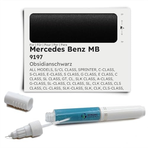 Genuine Colors Lackstift OBSIDIANSCHWARZ 9197 für Mercedes Benz MB Schwarz S CL CLASS SPRINTER C-CLASS S-CLASS E-CLASS G E C SL GT SLK A-CLASS G-CLASS SL-CLASS CLK CLS CL-CLASS SLK-CLASS CLS-CLASS CLK