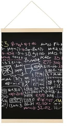 Magnetischer Posteraufhängerrahmen Math Formula 60 x 39 cm, Holzmagnet, Leinwand, Kunstwerk, zum Aufhängen, Posterrahmen mit Seilmagnet für Poster, Drucke, Fotos, Bilder, Karten, Schriftrollen, An