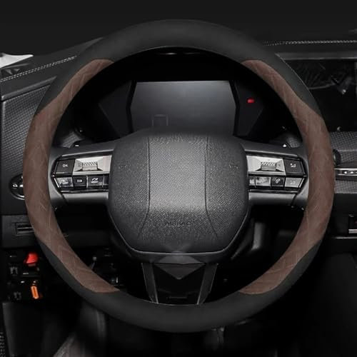 Couvre Volant décoratif Housse de Volant en Peau de Chamois antidérapante pour Voiture DS DS3 DS4 DS5 DS6 DS7, Accessoires d'intérieur de Voiture Confortables Protection Volant Voiture