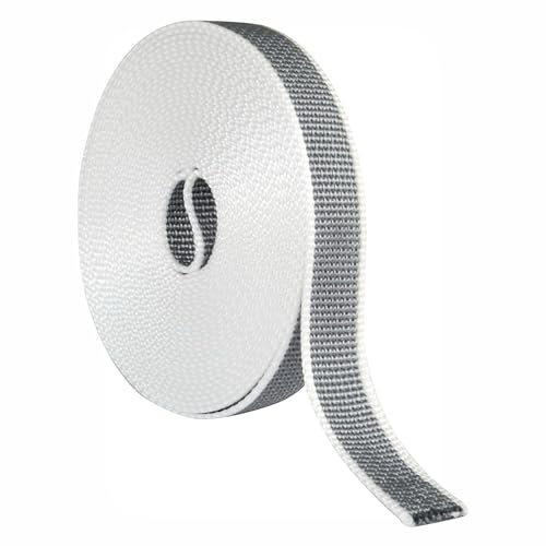 Ceinture de volets roulants super résistante en coton renforcé pour stores et volets roulants, convient à une utilisation intérieure et extérieure (gris, 18 mm x 7,5 m) art 2208281/G