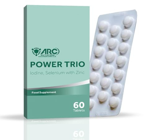 Iodine & Selenium with Zinc Power Trio Minerals Supplement Tablets | Reduction of Tiredness & Fatigue | Supplements for Men & Women (120)