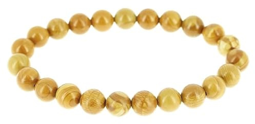 Minéraux et Cristaux - Bracelet Jaspe Royal Naturel – Petit Bracelet en Pierres Naturelles Véritable – Bijou Jaspe Raffiné – Cadeau Symbolique Femme ou Homme – Bijou Sculptant Poignet - Perles 6 mm