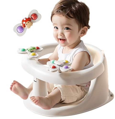 lisutupode Chaise de bain antidérapante pour bébés assis - 35,2 x 33,5 x 21 cm - Design ergonomique - Comprend 3 rotatifs pour enfants âgés de 1 à 3 ans - Combine praticité et confort