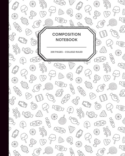 weet & Spooky Treats Halloween Coloring Notebook – 8x10” Autumn Doodle Journal – 200 Pages of College Ruled Fun with Adorable Candy-Inspired Designs to Color & Create!