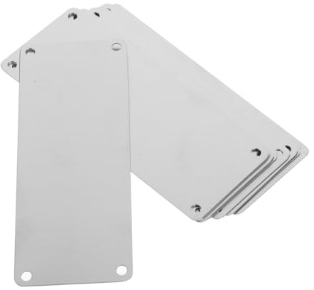 KOCKSHION Targhetta Identificativa in Acciaio 100x50mm 10 Pezzi Con 4 Fori, Placca Vuota Per Incisione Laser, Accessorio Per Porte Interne Ed Esterne, Uso Professionale e Fai Da Te
