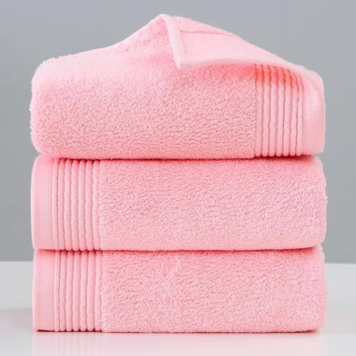 SUXUMHAO 6 toallas de mano de baño, algodón de fibra larga súper suave, altamente absorbente, para ducha, piscina, spa, gimnasio, toalla de mano para uso diario, 13.4 x 29.9 pulgadas (rosa)