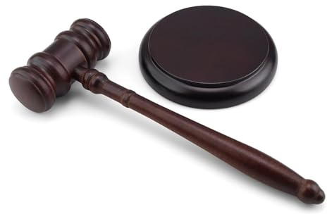 LINTRA Marteau de Juge en Bois avec Support, Marteau de Vente aux Enchères, Maillets Ensemble pour Juges, pour Salles D'audience et Ventes aux Enchères, un pour Avocats