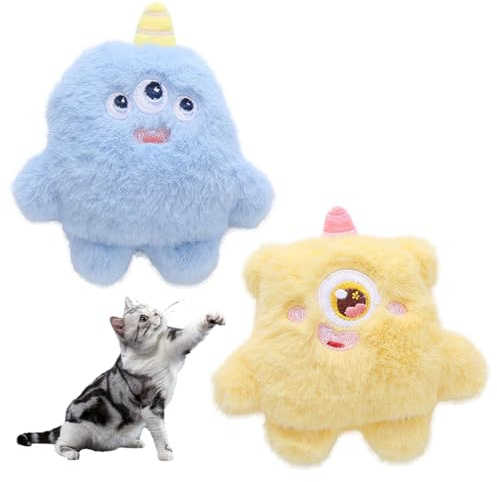ZORVYN 2 Stück Katzenminze Katzenspielzeug Set aus Katzenkissen mit Katzenminze und Baldrian (Plüsch Schmusekissen)