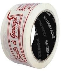 NASTRO FACILE 6PCS Nastro Imballaggio con scritta -Sigillo Di Garanzia- 50mm X 66metri | Acrilico Base Acqua Silenzioso | Per Imballi Medio Pesanti Manuali E Automatici,