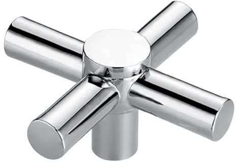 PawwJoy Wasserhahngriff, Kreuzgriff, Zinklegierung, Ersatz für Badewanne, Dusche, Küche, Spüle, 20 Zähne, 7,5 mm Anschlussanschluss