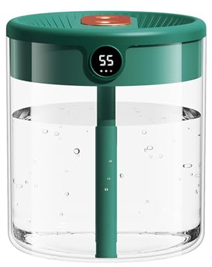 Humidificador para dormitorio, humidificador de niebla fría de 2 litros para el hogar del bebé, sensor de humedad, 20 horas de duración, fácil de llenar y limpiar, humidificadores de aire silenciosos