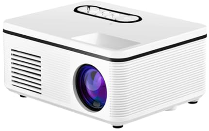 HOMSFOU Miniproyector Portátil De Caracteres Proyector Led para Exteriores Enchufe Europeo para Entretenimiento Casa y Reproductor De Vídeo Multimedia