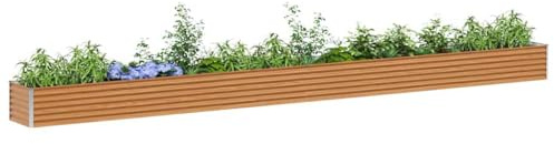vidaXL Jardinière surélevée 582 x 50 x 36 cm Acier galvanisé, Jardin et Terrasse, Bac à Plantes Métallique, Lit Élevé Extérieur, Solutions pour Espaces Urbains, Design Durable