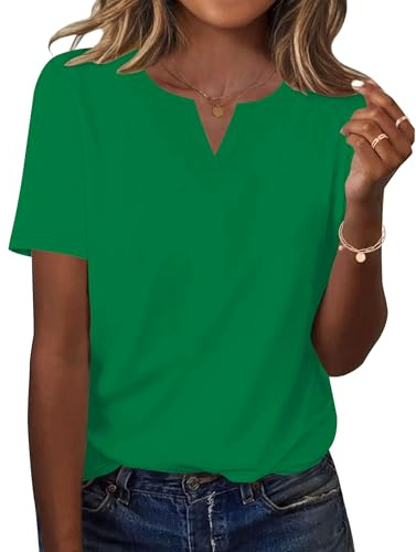 Rapbin Womens Tops V Neck Casual Short Sleeve T-Shirts Ladies Blouse Summer | Fashion Dressy Business Tunic Shirts