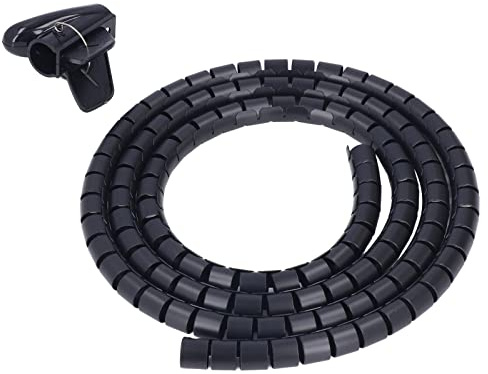 Tnfeeon Avvolgicavo a Spirale Gestione Efficiente dei Cavi con Organizer Flessibile in Plastica per Cavi TV PC Fino a 0,79 Pollici di Diametro Leggero Si Adatta a Vari Taglio Semplice (1,5 m/4,9