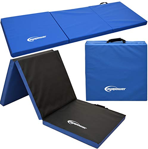 EYEPOWER 190x60 Klappbare Turnmatte für Zuhause - Gymnastikmatte Dicke 5cm - Weichbodenmatte Akrobatik Matte Yoga Matratze Turnmatte Dick Yoga Matte Turnen Gym Matten Fallschutzmatten Kinder Outdoor