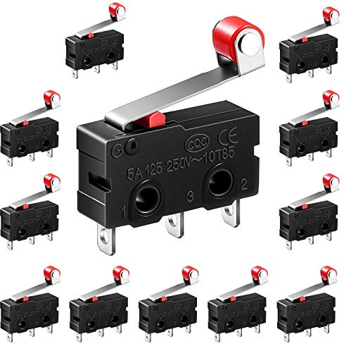 beihuazi® Mini Interruttore a Levetta SPDT 12 Pezzi Micro finecorsa 3 pin 250 V 5A SPDT 1NO 1NC