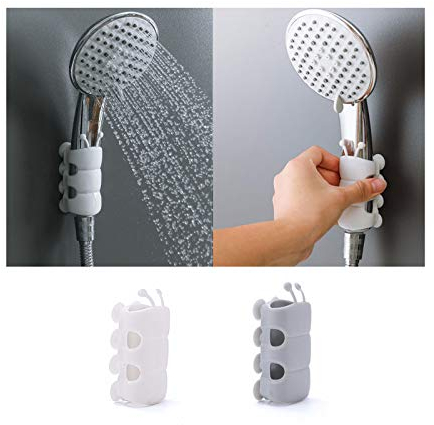 Handbrause Halterung, 2 PCS Universal Verstellbar Brausehalter Duschhalterung für Handbrause Duschkopf Für Badezimmer Silikon Saugnapf Kein Bohrer Nötig für Marmor Glas Metall Keramik