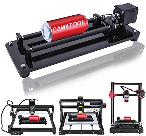Laser Rotary Roller, Laser Engraver Y-axis Rotary Roller Engraving Module for Cylindrical Objects, Compatible with Most Kinds of CNC Laser Cutter and Engraver Machine, 3D Printer Accessories