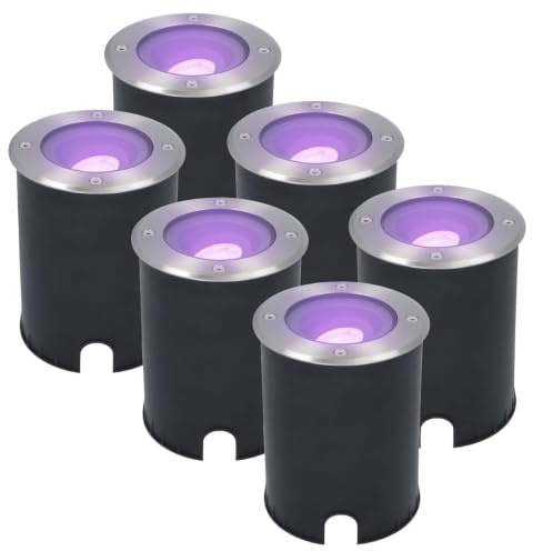 HOFTRONIC 6er Set LED Smart Home Bodeneinbaustrahler Außen befahrbar und IP67 wasserdicht - 30° kippbar und 360° schwenkbar - Bodenlampen für Einfahrt warmweiß Smart Home
