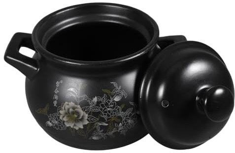 DOITOOL Schmortopf Keramik Kasserolle mit Deckel Eintopf Topf Vintage Kochtopf 1, 8 Liter Suppentopf Nudeltopf Fleischtopf Suppen Nudeln Kochgeschirr Restaurant Haushalt Küchentopf