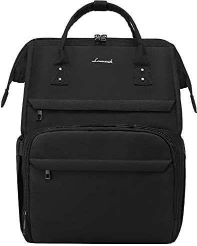 LOVEVOOK Laptop Rucksack Damen 17 Zoll, Groß Schulrucksack Teenager Arbeitsrucksack Business Rucksack Lehrertasche, Rucksack Handgepäck 40x30x20 Für Reise Uni Schule, Schwarz B