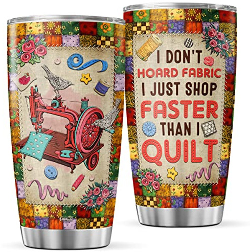 CUBICER Sewing Coffee Tumbler For Women Girls Mother 20 Oz Double Walled Stainless Steel Mug For Sewers Inspiration Gifts For Birthday Party Quilting Travel Wine Glass For Her