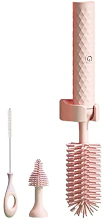 VALINK Spazzola elettrica per biberon per bambino,Set di spazzole elettriche per bottiglie in silicone,Spazzola per la pulizia della bottiglia del bambino,Spazzola per la pulizia della cannuccia dei