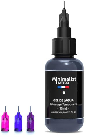 GEL DE JAGUA (15 ML) pour Tatouage Ephemere - Encre sûre et naturelle pour tatouage temporaire - Fabriqué en France - Les tattoos au jagua durent 8 à 15 jours.