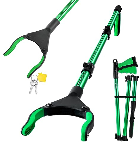 TOOSOFt 106cm Greifzange Für Senioren, Greifer Für Senioren Foldable Greifhilfe with Rotating Head and Magnets,Robust Grabber for Seniors and People with Disabilities, Rotating Müllzange Greifzange