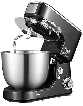 Sbattitore Elettrico 3 In 1 Impastatrice Planetaria Ciotola Da 4 Litri In Acciaio Inossidabile 6 Velocità Regolabile Impastatrice Per Alimenti Inclinabile Da 600 W Con Paraspruzzi ( Color : Black )