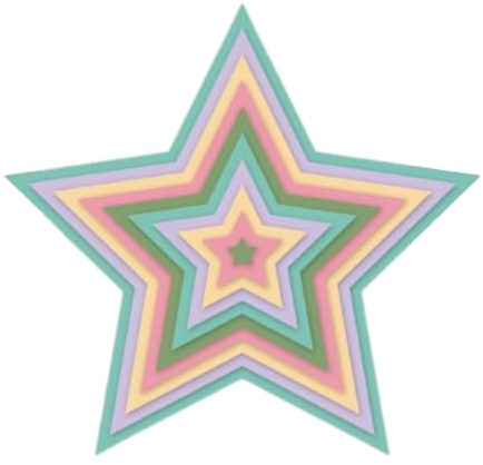 Craftelier - Unentbehrliches Schablonen-Set für Scrapbooking und andere Bastelarbeiten | Sternform - Größe der Stanzformen ca. 0,9 x 0,7 cm bis 14,5 x 13,8 cm