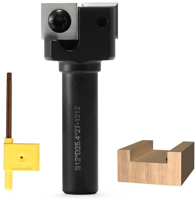 Trvoxviq 2 Flöten Planfräser 12mm Schaft 25.4mm Schnittdurchmesser Hobelfräser mit Wendeplatten Planfräser für Oberfräse Spoilboard Surfacing Router Bit Foreward CNC Fräser für holz Abflachfräser
