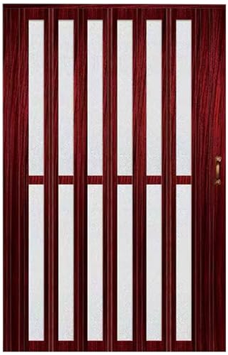 HAIXHX FalttüR Portable Innen Akkordeon Falttüren Mit Top Track, Rot Aluminium Schiebetür Für Büro/Terrasse/Bad Eingang/Garten, Flur Raumteiler Tür, Scheunentor Double/Single (Color : Red, Size : 7