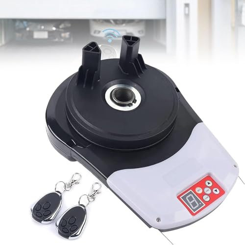 DPLXQPP Motor Puerta Garaje,Puertas Batientes Enrollables hasta 12 M2,con 2 Mandos Distancia,433 MHz, Fuerza 800n,Desbloqueo Emergencia,Arranque/Parada Suave