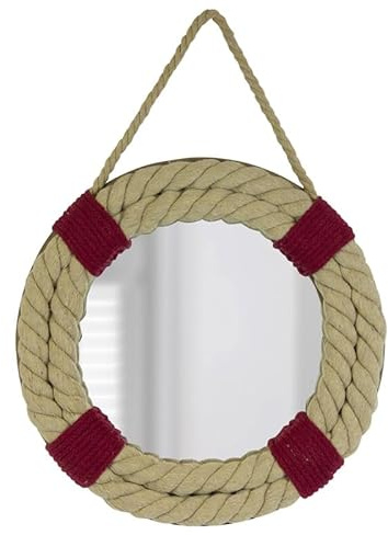 Nauticalia Spiegel mit Seil-Rettungsring, 32 cm, Nicht zutreffend, Nicht zutreffend