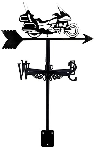 Generic Wetterfahne, Garten Metall Motorrad Wetter Schaufel Im Freien Mit Berg Ornaments Windrichtung Für Garten Im Freien