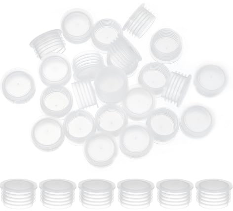 PATIKIL Tapones para Salero y Pimentero de 22mm/0.87, 50 Piezas Tapón de Plástico para Salero Reutilizable Tapón Redondo Transparente para Botellas Tuberías
