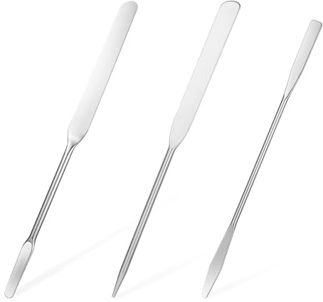 JJUNW 3 espátulas de maquillaje para base, espátula de belleza facial de acero inoxidable, pequeña paleta de maquillaje, aplicador de crema facial, herramienta de mezcla cosmética para aplicación